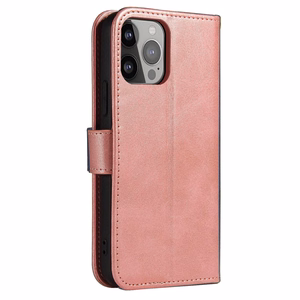 Magnet Case для Samsung Galaxy S23 Ultra чехол с флип-кошельком и подставкой розовый