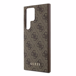 Guess 4G Metal Gold Logo dėklas telefonui Samsung Galaxy S24 Ultra - rudas