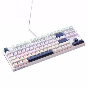 Machenike K500B-B87 Laidinė mechaninė žaidimų klaviatūra su apšvietimu, Red Switch - baltas