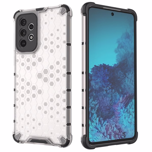 Honeycomb dėklas šarvuotas dėklas su geliniu rėmeliu Samsung Galaxy A73 permatomas