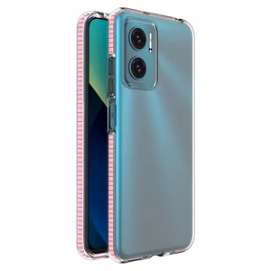 Spring Case dėklas su spalvotu rėmeliu Xiaomi Redmi 10 šviesiai rožinis