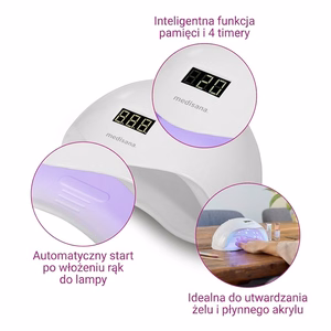 Medisana ND 880 UV/LED lempa nagams Baltas