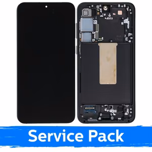 LCD ekrano mazgas suderinamas su Samsung S916 S23 Plus su rėmeliu / Phantom Black (grafitas) / (Service Pack)