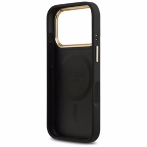 Guess Peony Hot Stamp MagSafe dėklas telefonui iPhone 17 Pro Max - juodas