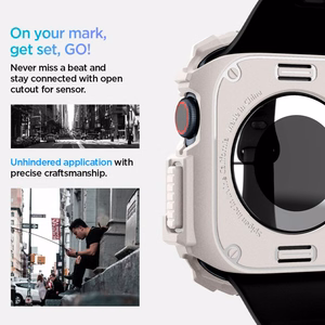 Spigen Rugged Armor ремешок для Apple Watch 10 46mm - бежевый