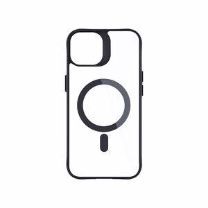 Чехол 3mk Satin Armor MagCase с MagSafe для iPhone 15 - прозрачный с чёрной рамкой