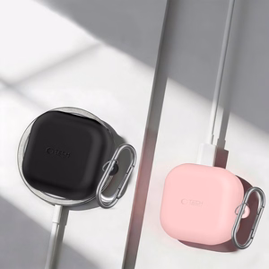 Tech-Protect Silikoninis Hook Dėklas for Samsung Galaxy Buds 4 / 4 Pro - juodas