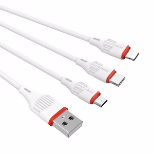 Кабель Borofone BX17 3-в-1 microUSB-Lightning-Type-C белый