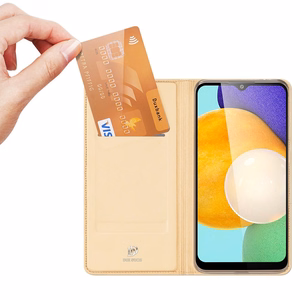 Dux Ducis Skin Pro knygos tipo dėklas Samsung Galaxy A03s auksinis