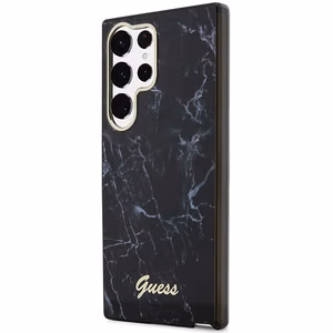 Guess GUHCS23LPCUMAK S23 Ultra S918 чёрный/чёрный жёсткий чехол Marble