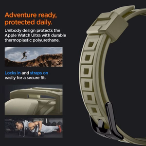Spigen Rugged Armor Pro - Strap with case for Apple Watch Ultra 49 mm (Vintage Khaki)