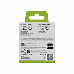 SBS TECABLETYC1KPOS Кабель USB-A - USB-C 1m - чёрный