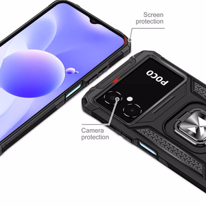 Wozinsky Ring Armor dėklas Samsung Galaxy A03 šarvuotas dangtelis magnetinis laikiklis žiedas juodas