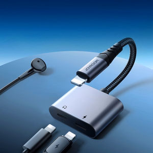 2‑in‑1 garso adapteris Joyroom SY-L02 Lightning į dvigubą Lightning (juodas)