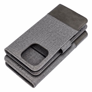 GOMMA knygos tipo dėklas telefonui Xiaomi Redmi Note 14 4G (GLOBAL - 164,84mm x 78,15mm x 8,16mm) pilkas