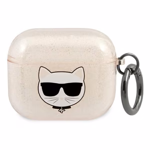Karl Lagerfeld Glitter Choupette Case for AirPods 3 - Gold
