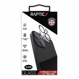 Raptic X-Doria kameros apsauginis stiklas, 2 grūdinti stiklai iPhone 14 kameros objektyvui