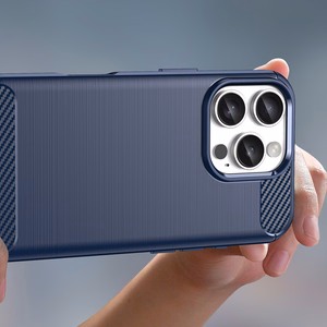 Carbon dėklas telefonui iPhone 16 Pro - mėlynas