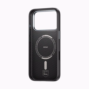 Benks magnetinis Armor Pro Kevlar dėklas su metaliniu rėmeliu 600D (A069) Iphone 17 Pro telefonui juodas (su fotoaparato valdymo mygtuku)