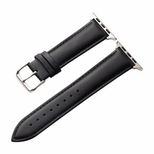 Ремешок Crong Noble Band из натуральной кожи для Apple Watch 44 / 45 / 46 / 49 мм, цвет Black Noir