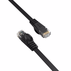 Orico PUG-C7B CAT7 10Gbps RJ45 Ethernet tinklo kabelis internetinis LAN plokščias 5m - juodas