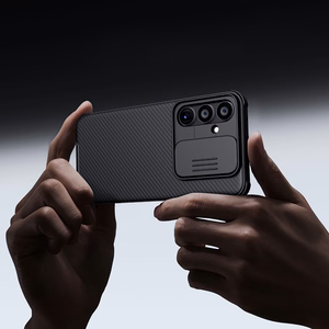 Nillkin CamShield Pro dėklas Samsung Galaxy A55 su kameros dangteliu - juodas