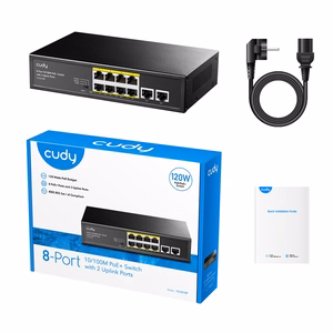 Cudy FS1010P tinklo komutatorius Fast Ethernet (10/100) Power over Ethernet (PoE) juodas