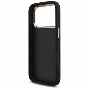 Чехол Guess PU Leather 4G Metal Logo Gold Frame для Apple iPhone 18 Pro, чёрный