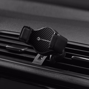 Forcell F-Grip Carbon H-CF509 automobilinis telefono laikiklis į ventiliacijos groteles, juodas