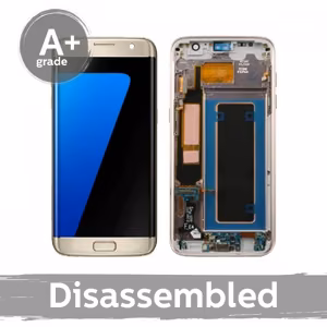 LCD ekranas suderinamas su Samsung G935 S7 Edge su rėmu / Rožinis auksas / (10/10 Naudotas)