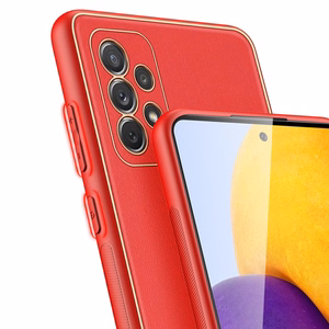 Dux Ducis Yolo elegant case made of soft TPU and PU leather for Samsung Galaxy A72 4G red