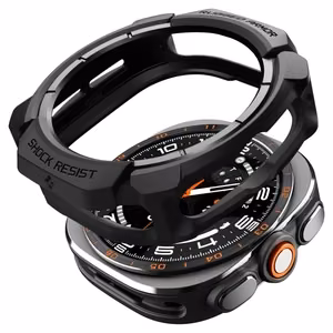 Spigen Rugged Armor dėklas, skirtas „Samsung Galaxy Watch Ultra 47 mm“ – matinis juodas