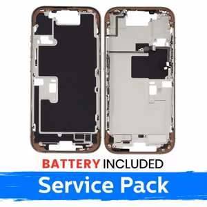 Средняя рамка Apple iPhone 16 Pro задняя крышка + аккумулятор / Desert Titanium / (сервисный пак)