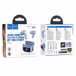 Wireless earphones Hoco with touch screen TWS ANC ENC EQ21 blue