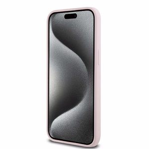Karl Lagerfeld silikoninis Karl&Choupette magnetinis dėklas telefonui iPhone 15 Pro - rožinis