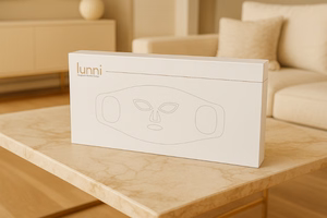 Lunni silikoninė LED ir Near-Infrared veido kaukė, 7 spalvos, balta