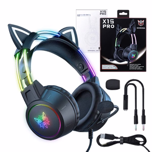 ONIKUMA X15 PRO žaidimų ausinės Cat (juodos)