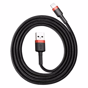 Baseus kabelis Cafule USB - Lightning 0,5m 2,4A raudonas-juodas