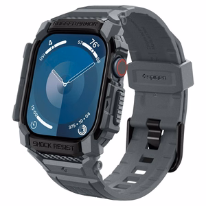 Spigen Rugged Armor dėklas Apple Watch 10 46mm laikrodžiui - pilkas