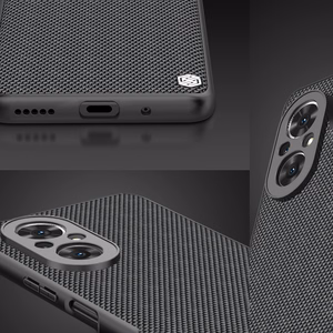 Nillkin Textured dėklas patvarus sustiprintas dėklas su gelio rėmu ir nailono nugarėle Honor 50 SE juodas