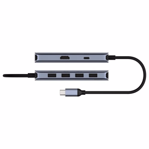 Cudy UH500 – USB-C hub, USB 3.2 Gen 1, grey/silver