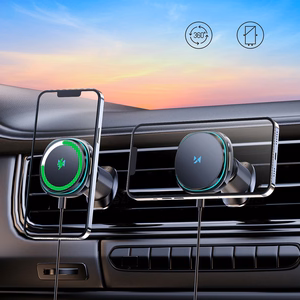 Belaidis automobilinis įkroviklis+laikiklis Wozinsky (WCT5-6S2Y) magnetinis (MagSafe 15W) ventiliacijos grotelėms juodas