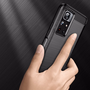 Carbon Case гибкий чехол для Xiaomi Redmi Note 11 чёрный
