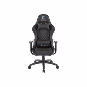 Onex GX220 AIR – PVC žaidimų kėdė su metaliniu rėmu ir nailoniniais ratukais, juoda