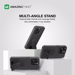 Amazing Thing Titan Pro Holder Case 10FT IP156.7PTHBK for Iphone 15 Pro Max black with stand