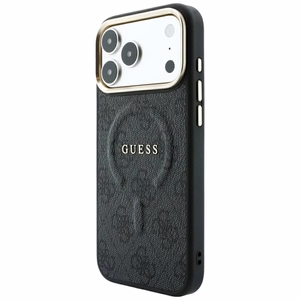 Чехол Guess Embossed 4G Classic MagSafe для iPhone 17 Pro Max / 18 Pro Max, чёрный