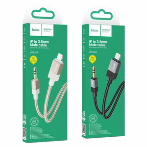 Cable AUX Jack 3,5 mm (male) to Lightning (male) Hoco 1 m UPA32A gold
