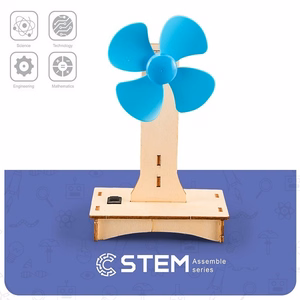 Wooden Assembly Kit Electric Fan, STEM Educational Toy
