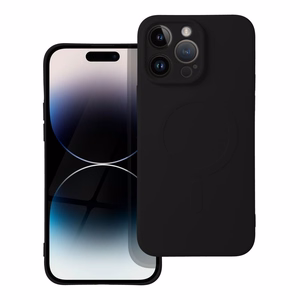 Dėklas Silicone Mag Cover (MagSafe) skirtas iPhone 14 Pro Max juodas