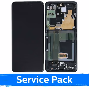 LCD Ekranas skirtas Samsung G988 S20 Ultra su rėmeliu / Cosmic Black / (Service Pack)